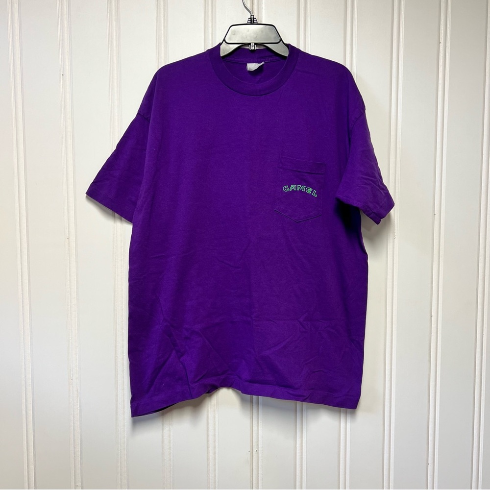 Vintage 1993 Camel Cigarettes Pocket Tee Purple XL Single Stitch